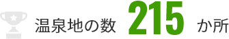 温泉地の数215か所